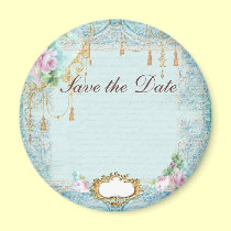 French roses n lace Save the Date Magnet magnets