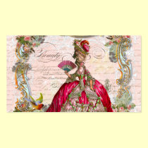 French Script Writing and Marie Antoinette business cards