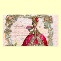 French Script Writing & Marie Antoinette business cards