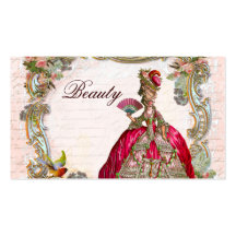 French Script Writing & Marie Antoinette Business Card Template