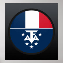 French Southern And Antarctic Lands quality Flag C Print