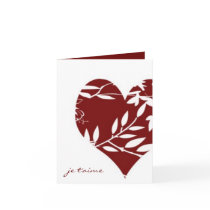 French Toile Valentine-I Love You (Informal) Greeting Cards