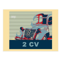 French vintage classic car, pop art style post cards