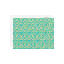 French Vintage Floral Damask Blue, Gold, Yellow