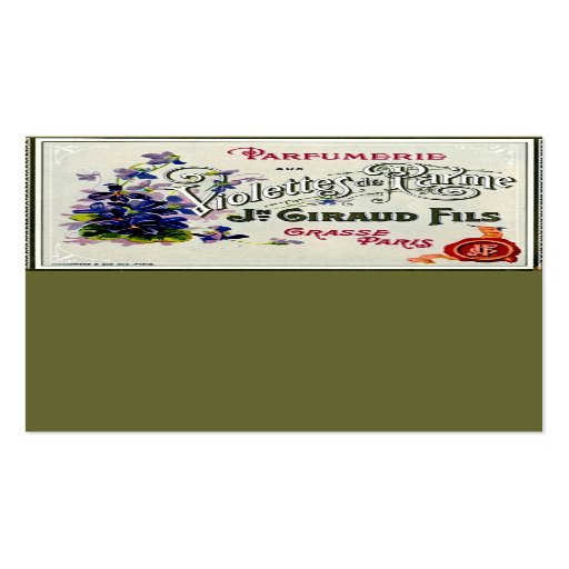 French Violette Perfume Label Business Card Templates