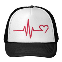 Frequency heart love mesh hat
