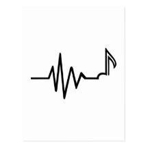 Frequency note music postcard