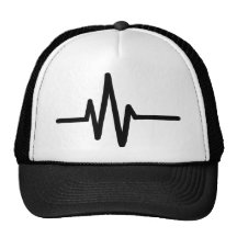 Frequency pulse heartbeat trucker hats