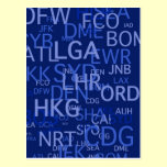 Frequent Flyer Airport Codes postcards