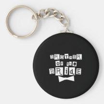Frère de blanc de jeune mariée sur le noir porte-clefs