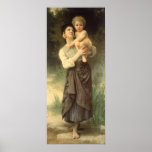 Frère et soeur, Bouguereau, cru victorien Affiches