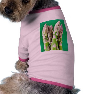 Fresh Asparagus On Green Background Doggie Tee Shirt by lifesphere