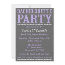 Fresh Bachelorette Party Invitations (Violet/Grey)