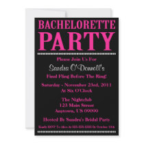 Fresh Bachelorette Party Invites (Hot Pink/Black)