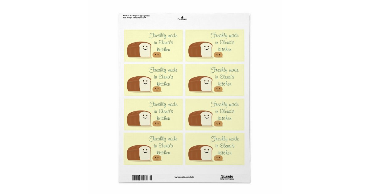 fresh-bread-avery-label-shipping-label-zazzle