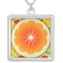Fresh Citrus Fruit Design, Cute Colourful Personalized Necklace