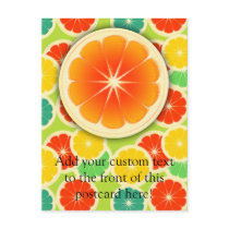 Fresh Citrus Fruit Design, Cute Colourful Postcards