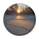Fresh Deer Tracks at Sunrise Fridge Magnets