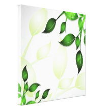 Fresh Garden Leaves on White  Wrapped Canvas Stretched Canvas Print