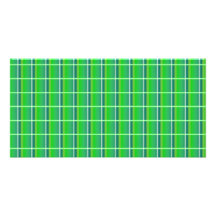 Fresh Green Plaid with White Stripes Custom Photo Card