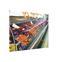 Fresh Meat Deli Counter at supermarket Canvas Prints