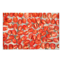 Fresh Organic Tomatoes Under Hot Sun To Dry Photo Print