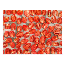 Fresh Organic Tomatoes Under Hot Sun To Dry Post Cards