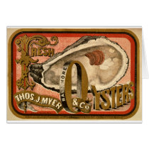 Fresh Oysters Vintage Advertisement circa 1870 Card