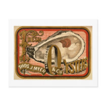 Fresh Oysters Vintage Advertisement circa 1870 Postcards