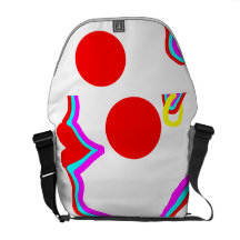 Fresh wild design in vibrant red, turquoise lilac. messenger bag