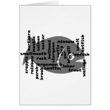 Freshwater Fish Black Ltrs fish background Cards