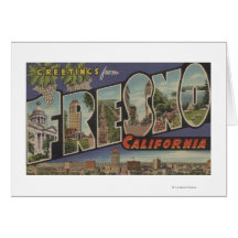 Fresno, California - Large Letter Scenes Card