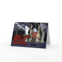 Friday 13th Birthday Invitation, Spooky Ghost, and Card