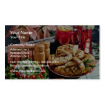 Fried chicken, fruit punch  flowers business card templates