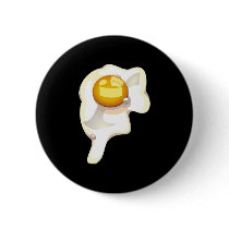 Fried Egg Black Button