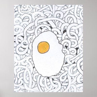 Fried Egg on Spaghetti Poster by apmercer