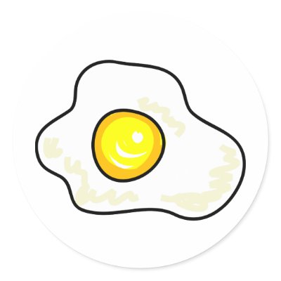 Fried Egg Round Stickers by prawny