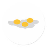 Fried Eggs Icon Round Sticker