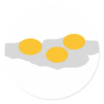 Fried Eggs Icon Round Stickers