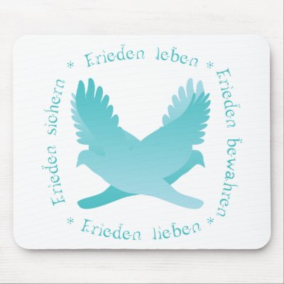 Frieden sichern, bewahren, leben, lieben mouse pads by inamar