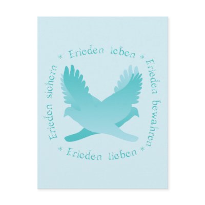 Frieden sichern, bewahren, leben, lieben postcards by inamar