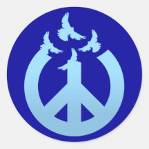 Friedenssymbol Tauben peace symbol doves Runde Aufkleber