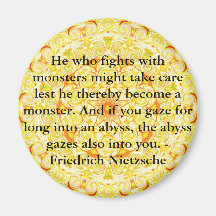 Friedrich Nietzsche - profound quotation Fridge Magnets