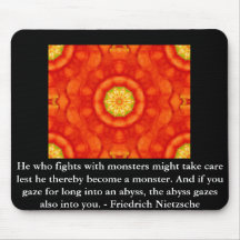 Friedrich Nietzsche - profound quotation Mouse Mats