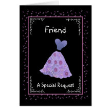 FRIEND - Bridesmaid - Purple Flowered Dress Cards