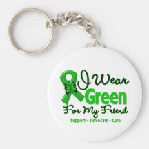 Friend - Green  Awareness Ribbon Keychains