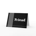 FRIEND - Groomsman - Black and Silver Checks Greeting Card