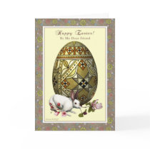 Friend Happy Easter - Egg and Bunny
