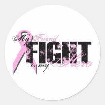 Friend Hero - Fight Breast Cancer Round Stickers