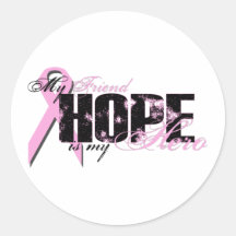 Friend My Hero - Breast Cancer Hope Stickers